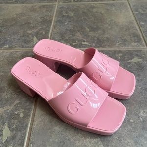 SOLD Gucci Rubber Mules Pink